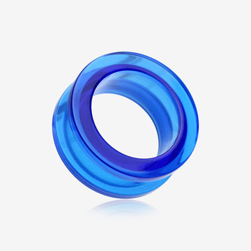 A Pair of Basic UV Acrylic Screw-Fit Ear Gauge Tunnel Plug-Blue